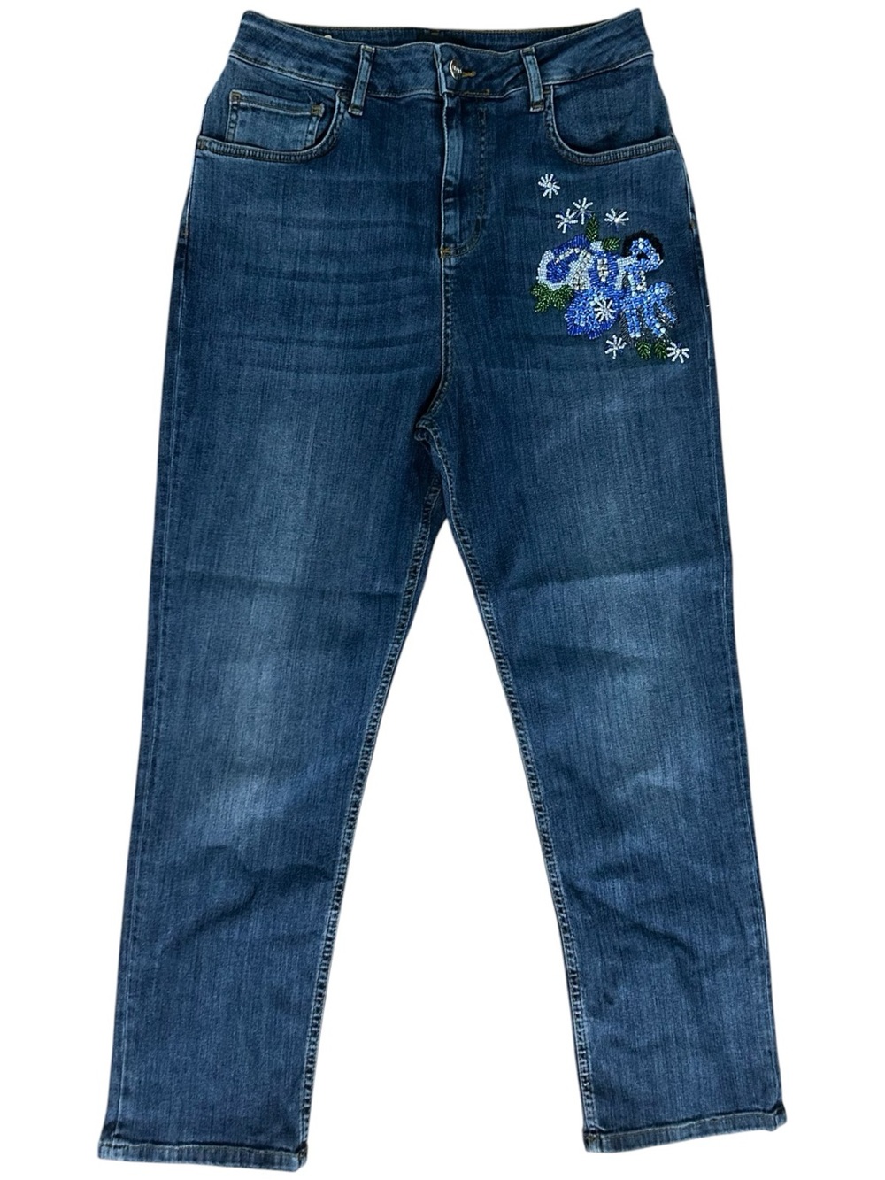 NWOT Liu Jo Cropped Embellished Jeans